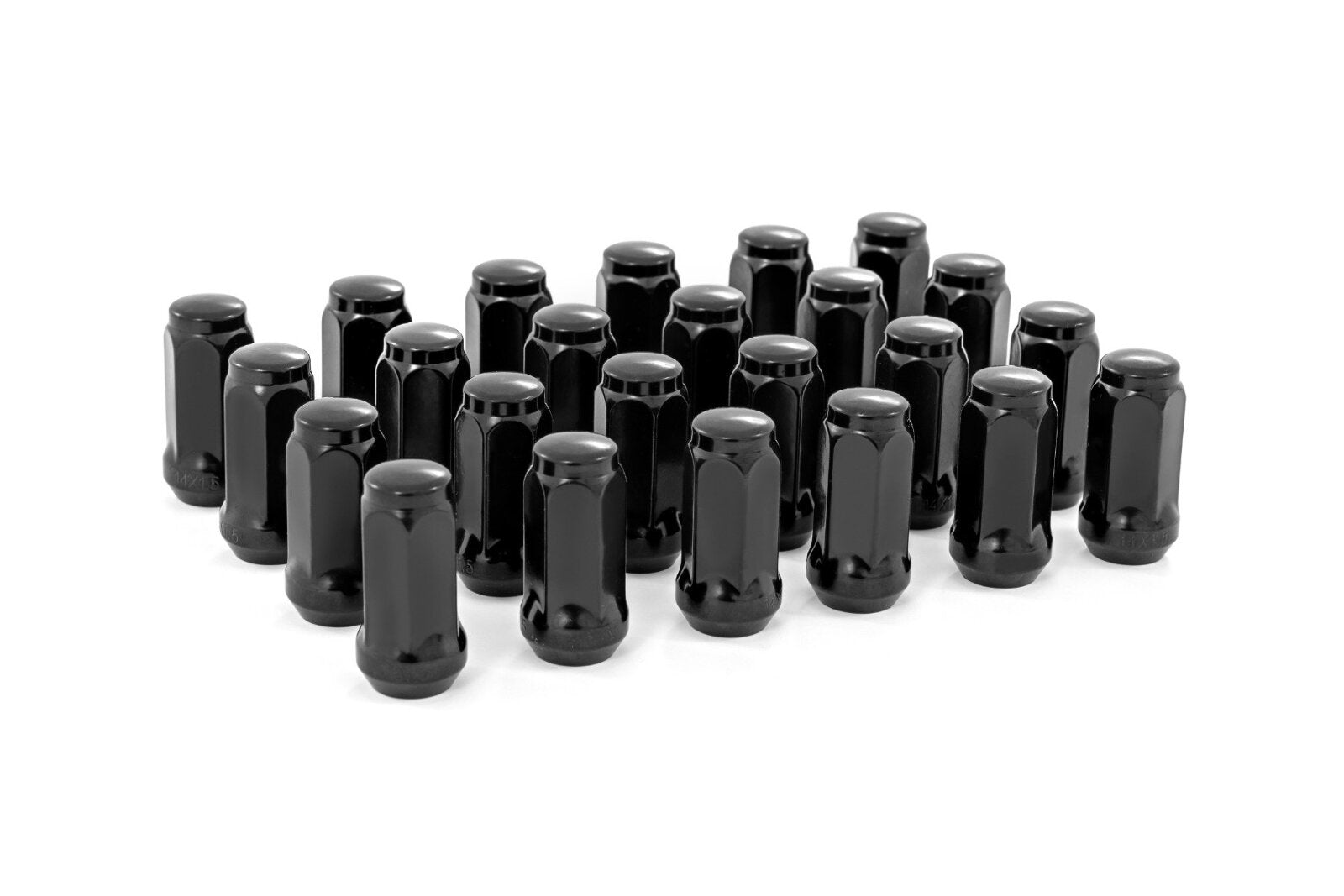 M14 x 1.5 Lug Nut Set of 24 Black Closed