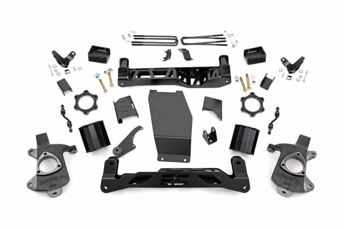 Rough Country 5" GMC Lift Kit 14-18 1500 Denali MagneRide Alum Stamped Steel -1
