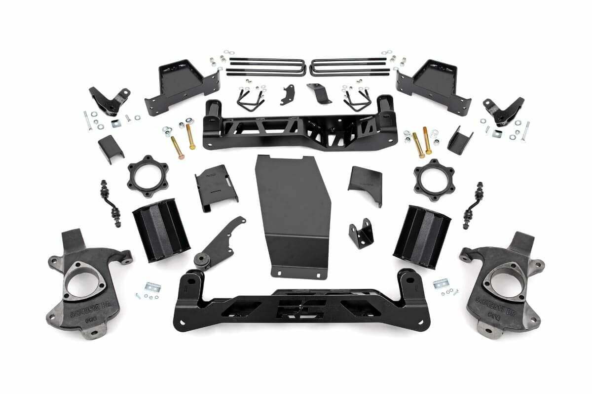 Rough Country 7in GMC Lift Kit 14-16 1500 Denali PU 4WD w/MagneRide Aluminum -1