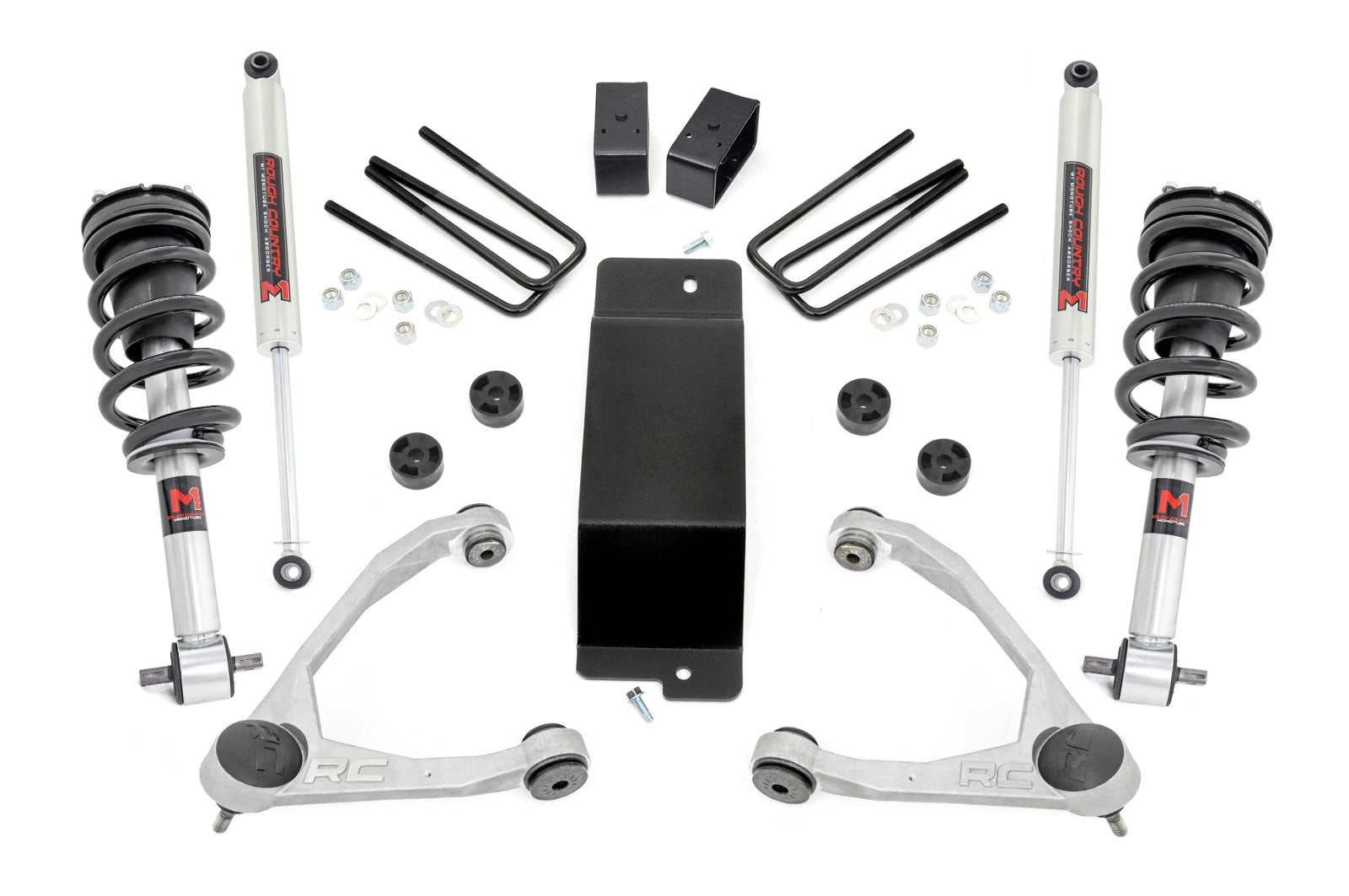 Rough Country 3.5" Lift Kit Forged UCA M1 Strut Chevy/GMC 1500 14-16 -1