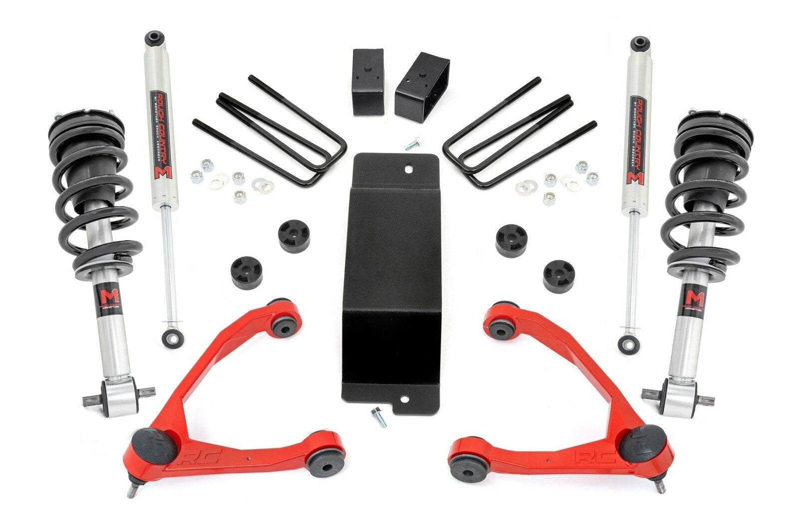 Rough Country 3.5" Lift Kit Forged UCA M1 Strut Chevy/GMC 1500 14-16 -1