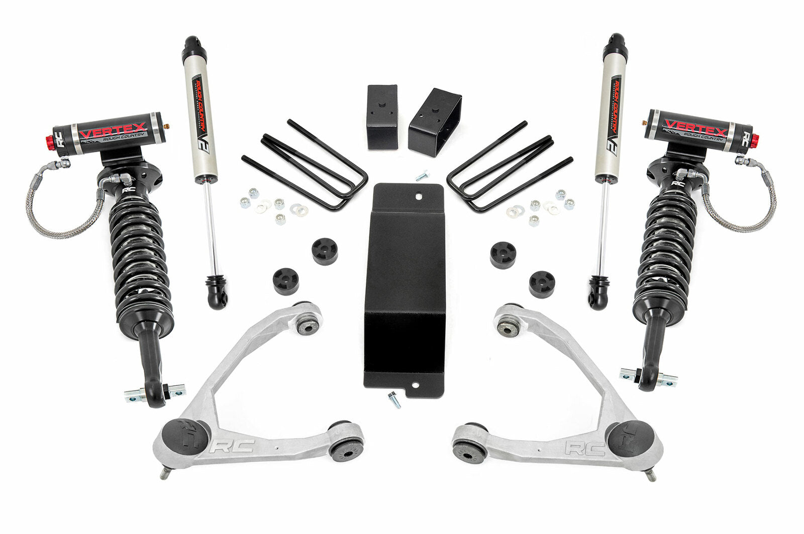 Rough Country 3.5"GM Suspension Lift Kit /Upper Arms Vertex V2 Shocks 07-16 1500 -1