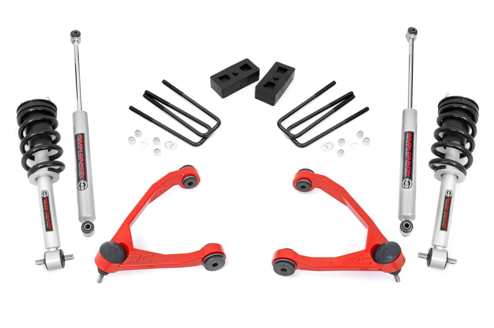 Rough Country 3.5" Lift Kit Cast Steel N3 Strut Chevy/GMC 1500 14-16 -1