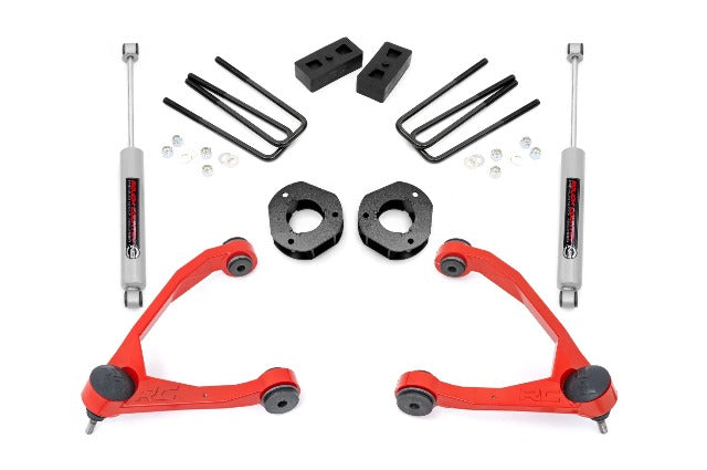 Rough Country 3.5" Lift Kit Forged UCA Cast Steel Chevy/GMC 1500 07-16 19831RED