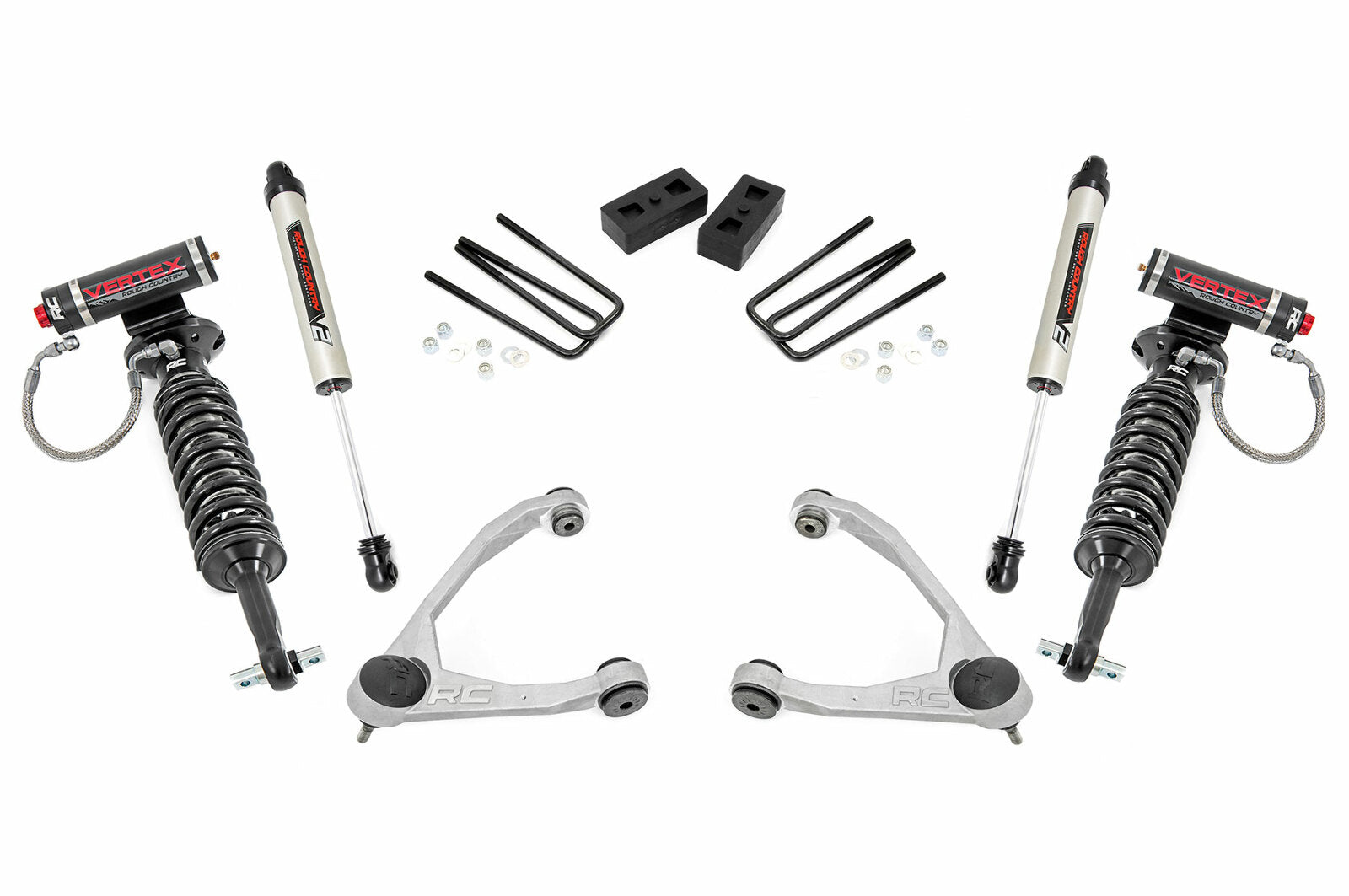 Rough Country 3.5"GM Suspension Lift Kit Vertex & V2 Shocks 07-16 1500 PU 2WD -1
