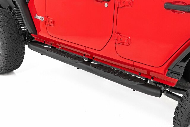 Oval Nerf Steps 4Dr Black Jeep Wrangler Unlimited 18-23 -1
