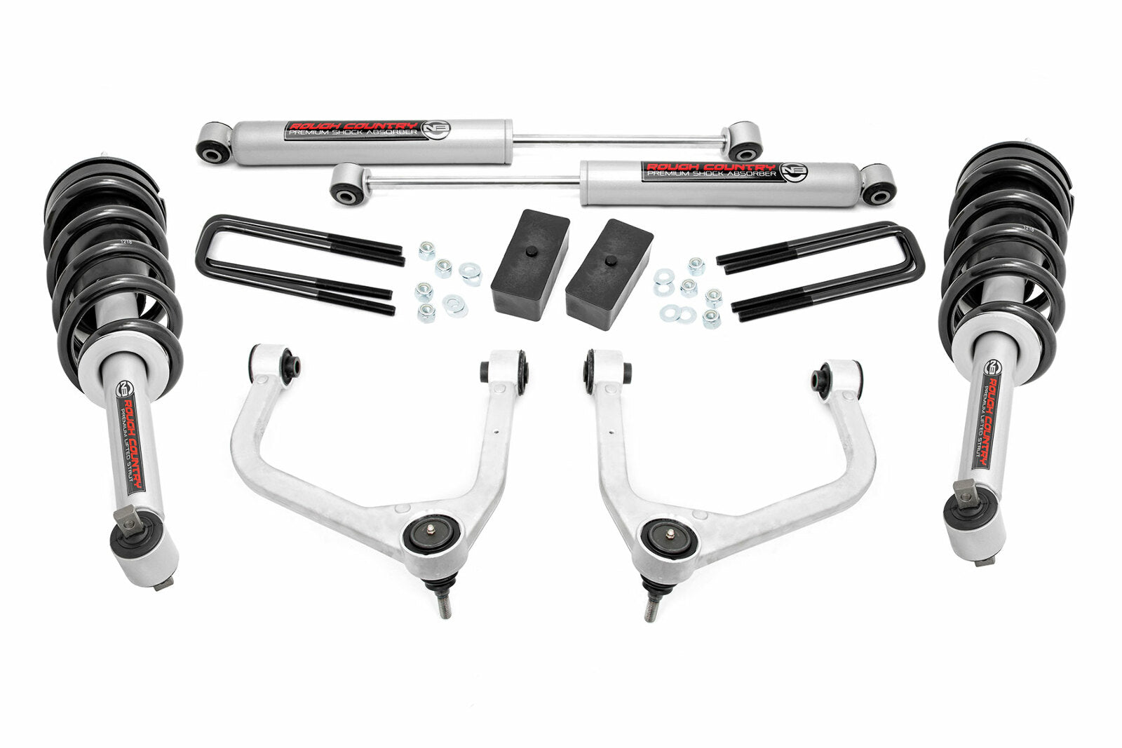 Rough Country 3.5" Lift Kit w/Forged UCA's Struts 19-20 GMC 1500 PU 4WD/2WD -1