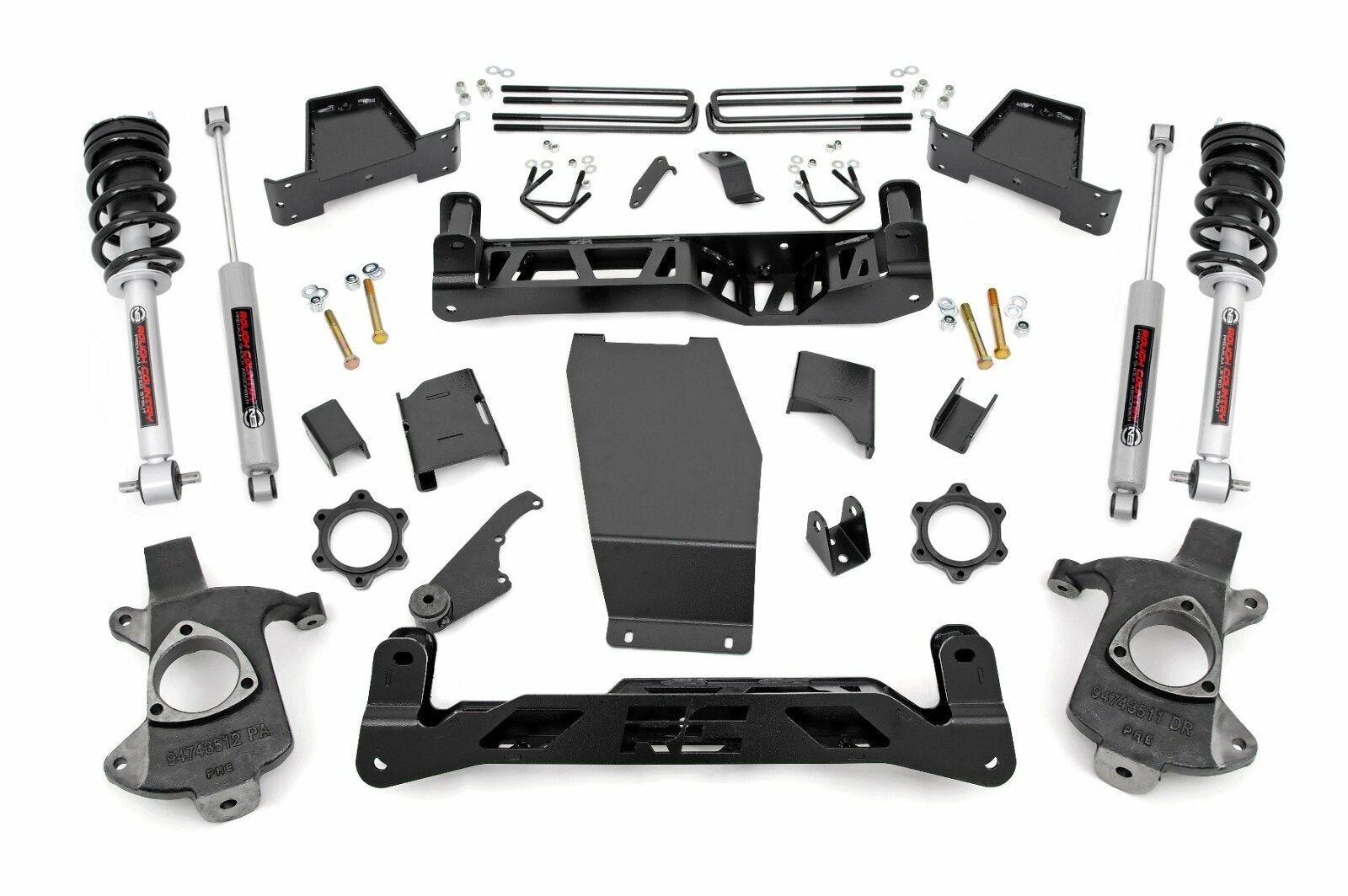 Rough Country 6"GM Suspension Lift Kit w/N3 Struts & Shocks 14-18 1500 4WD Alum -1