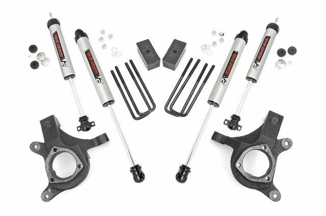 Rough Country 3in GM Suspension Lift Kit w/V2 Shocks 99-06 1500 PU 2WD 23277
