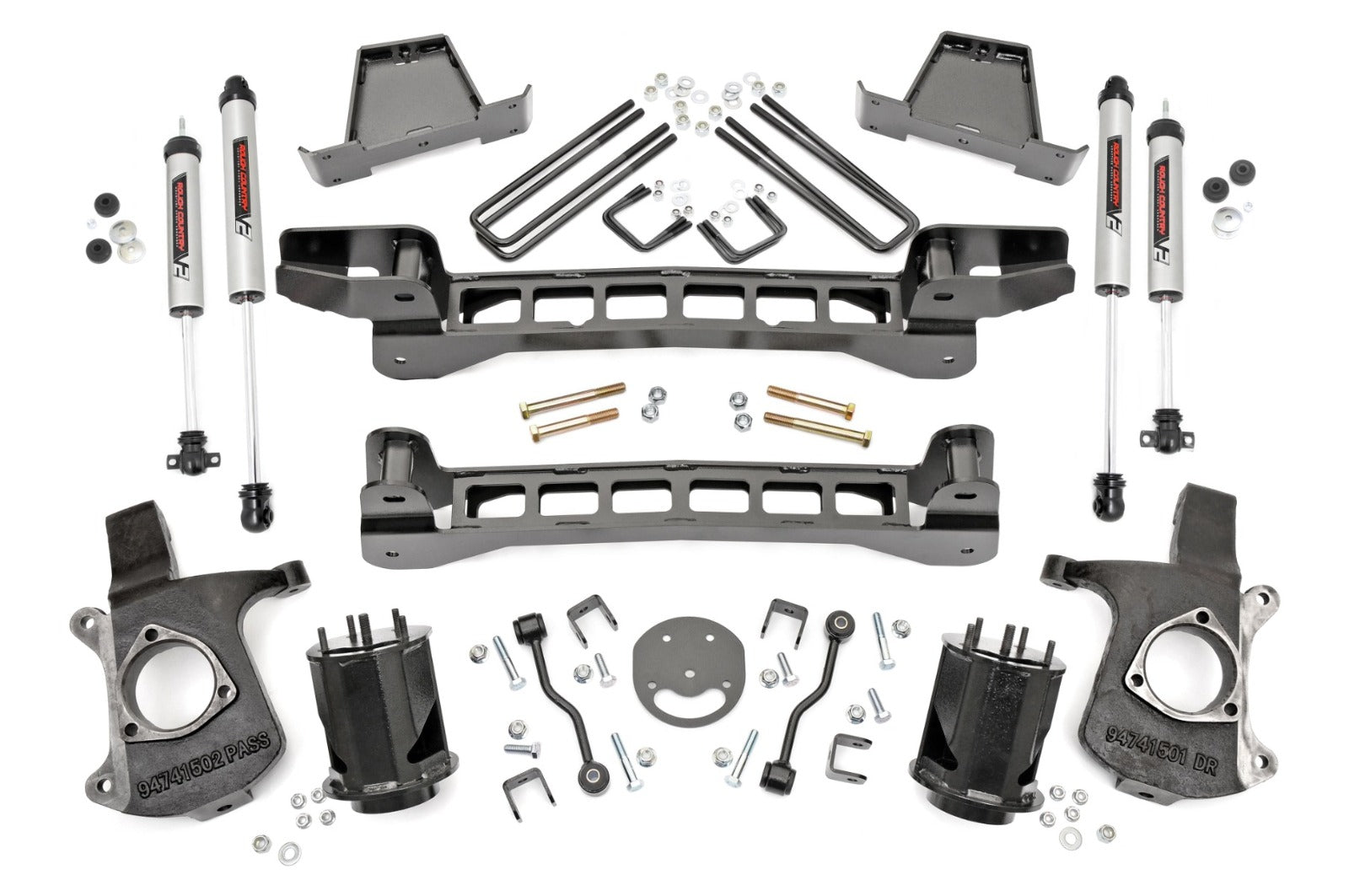 Rough Country 6in Suspension Lift Kit w/V2 Shocks for GM 99-06 1500 PU 2WD -1