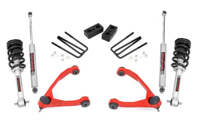 Rough Country 3.5" Lift Kit Cast Steel N3 Strut Chevy/GMC 1500 07-13 246.23RED