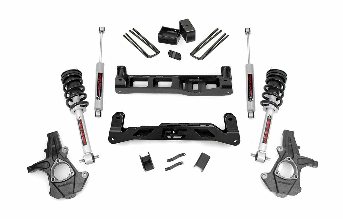 Rough Country 5in GM Lift Kit w/N3 Shocks & Struts 14-17 1500 PU 2WD Cast Steel -1