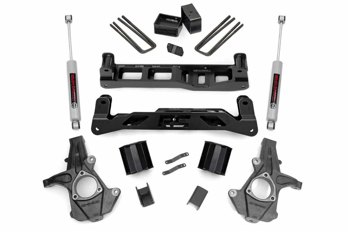 Rough Country 5in GM Suspension Lift Kit w/N3 Shocks 07-13 1500 PU -1