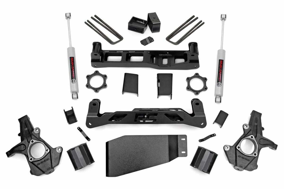 Rough Country 5in GM Suspension Lift Kit w/N3 Shocks 07-13 1500 PU -1