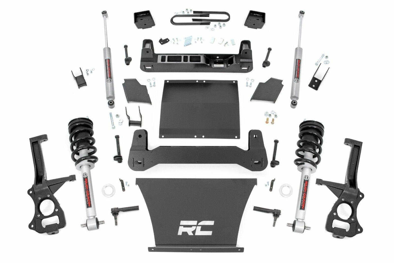 Rough Country 6" Lift Kit Mono Leaf Rear N3 Struts GMC Sierra 1500 19-25 -1