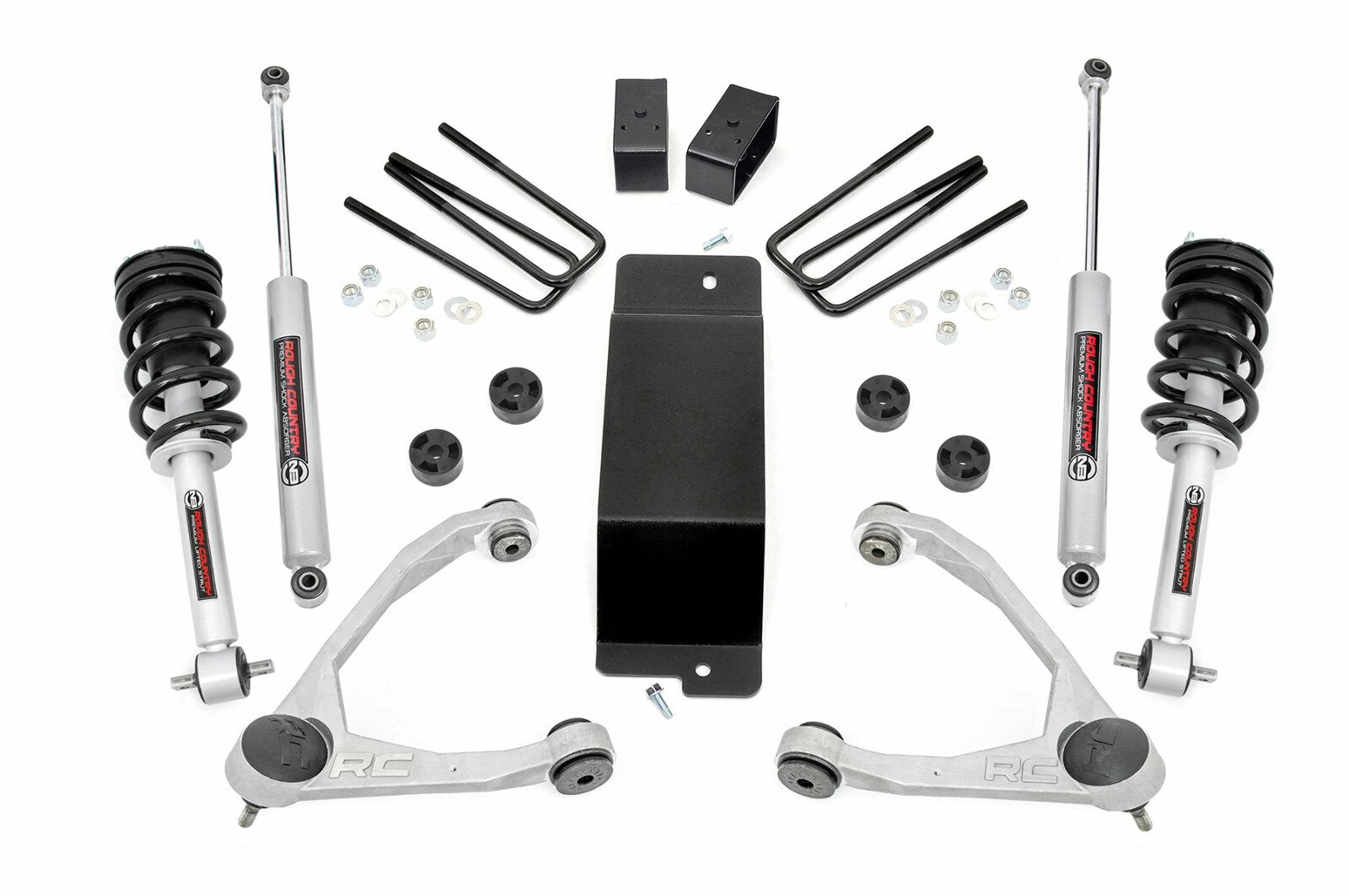 Rough Country 3.5" GM Lift Kit w/UCA's N3 Struts & Shocks 07-13 1500 PU 4WD -1