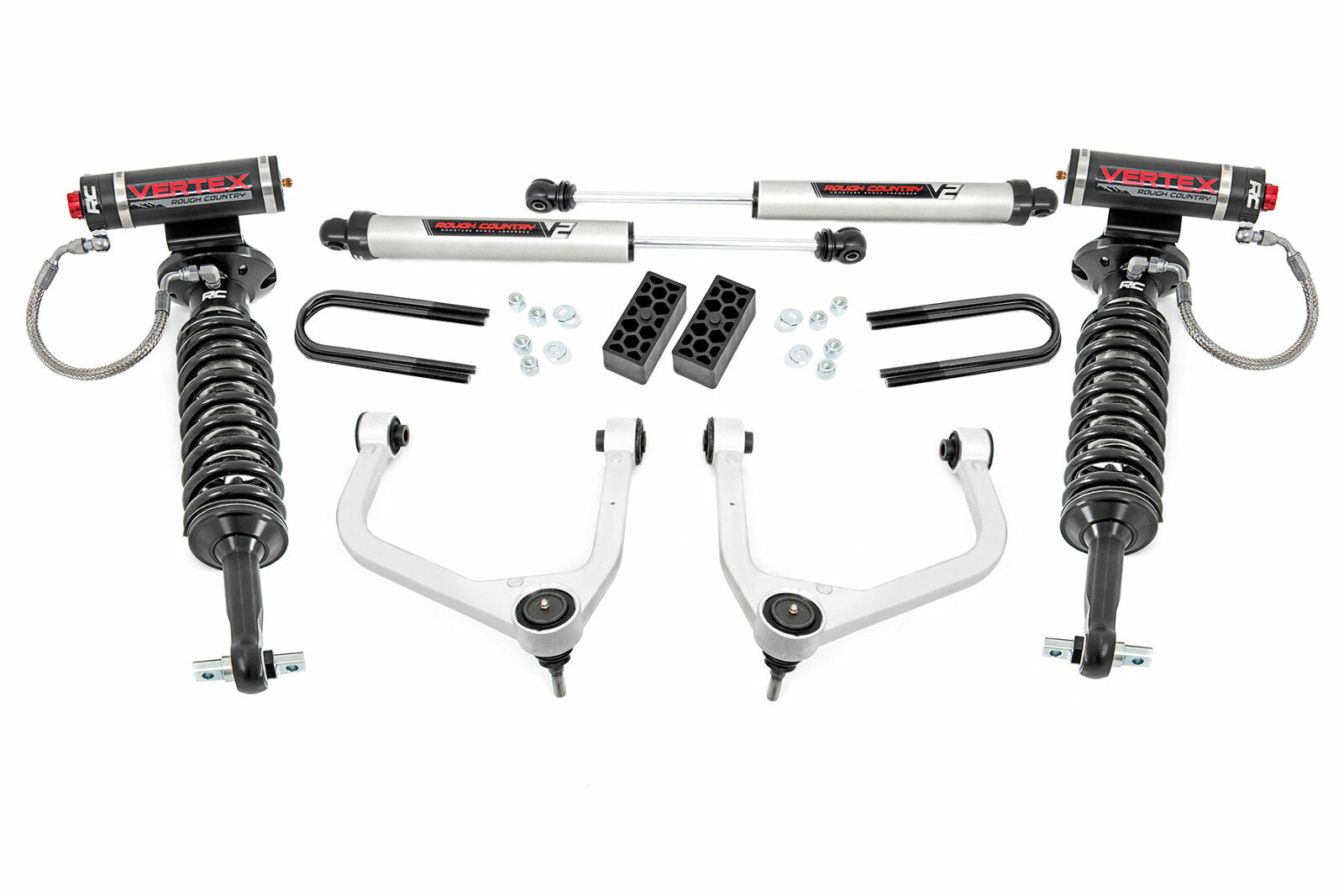 Rough Country 3.5 In Lift Vertex/V2 Rear Mono Leaf Chevy Silverado 1500 22-25 -1