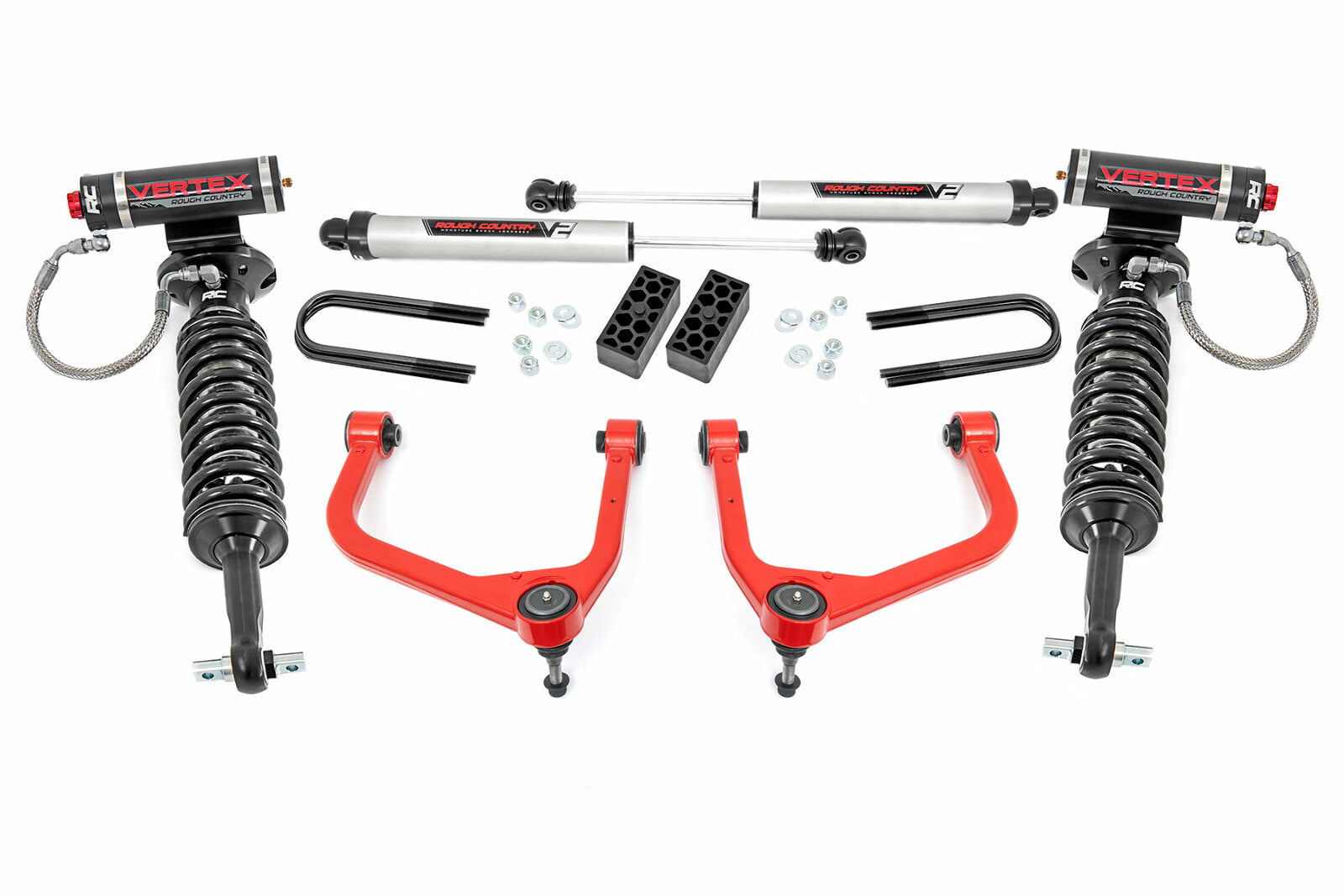 Rough Country 3.5" Lift Kit Vertex/V2 Rear Mono Leaf Chevy Silverado 1500 22-25 -1