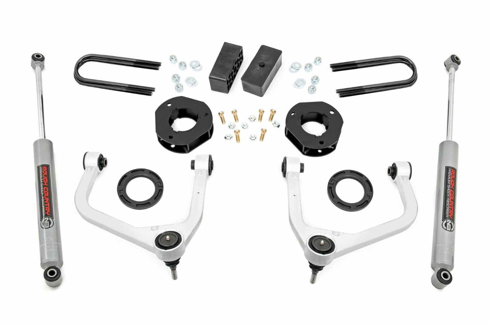 Rough Country 3.5" Lift Kit Mono Leaf Rear GMC Sierra 1500 19-25 -1