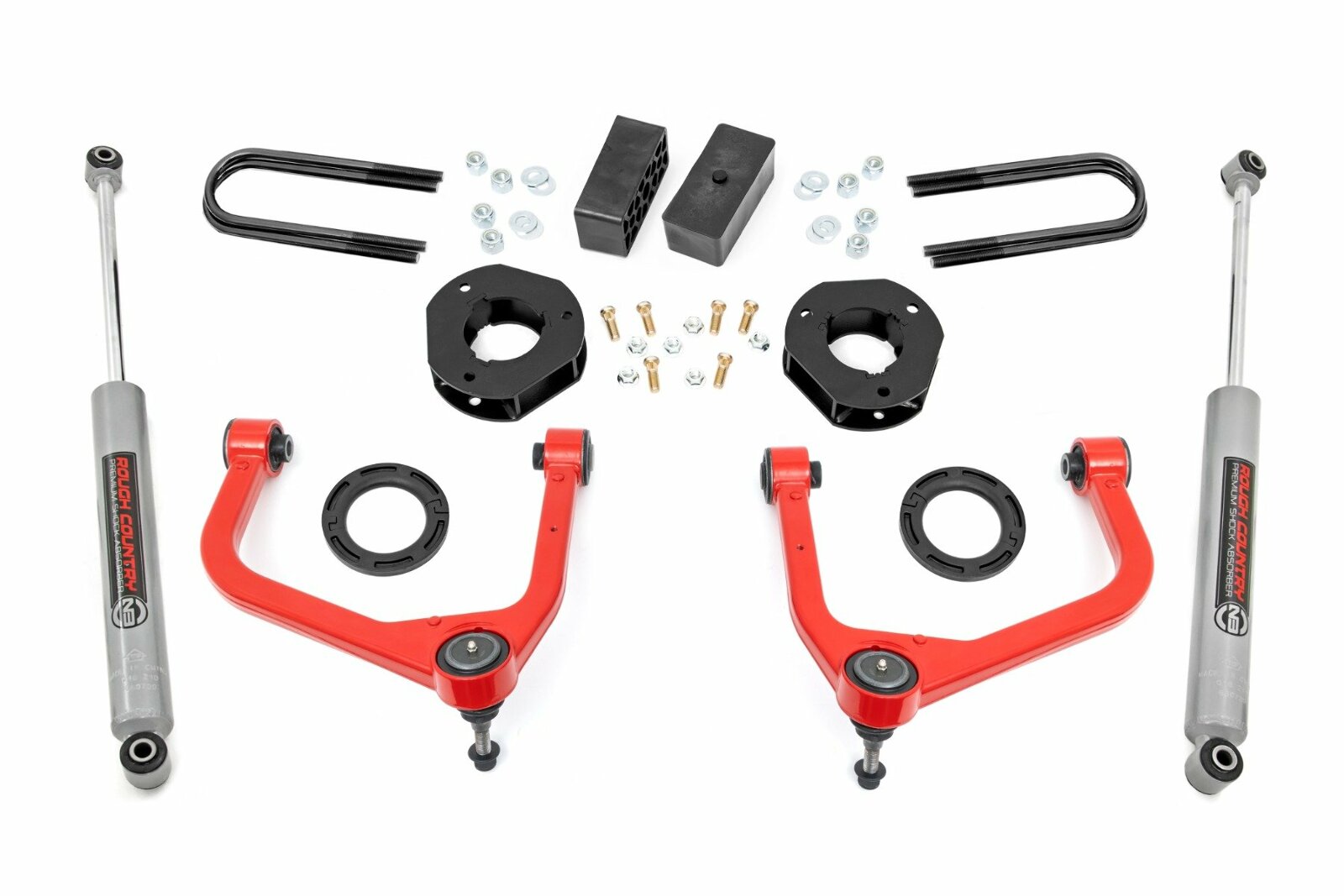 Rough Country 3.5" Lift Kit Mono Leaf Rear GMC Sierra 1500 19-25 -1