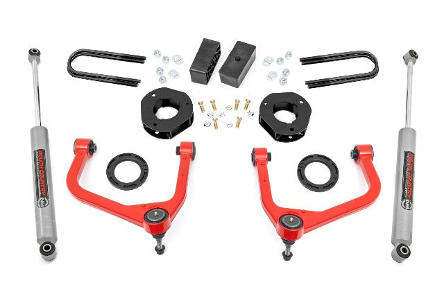 Rough Country 3.5" Lift Kit Mono Leaf Rear GMC Sierra 1500 2025 28830RED_A