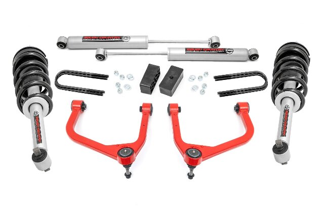 Rough Country 3.5" Lift Mono Leaf Rear N3 Struts GMC Sierra 1500 2025 28831RED_A