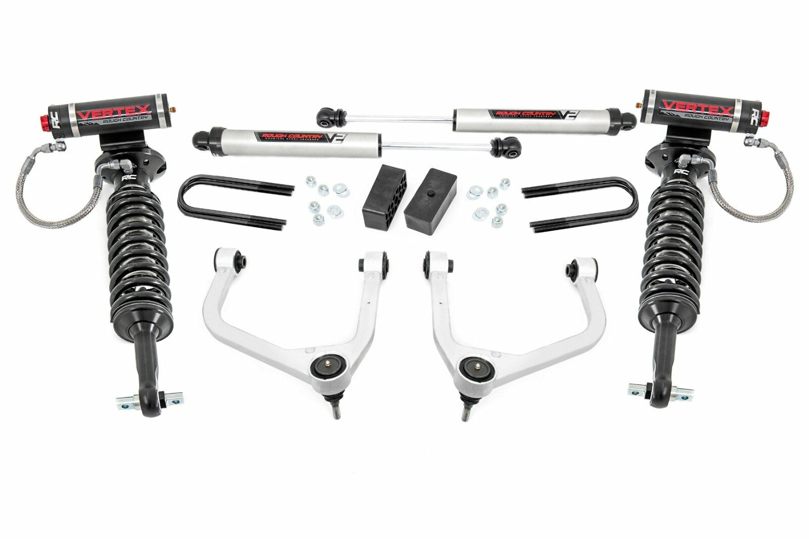 Rough Country 3.5" Lift Kit Mono Leaf Rear Vertex/V2 GMC Sierra 1500 19-25 -1