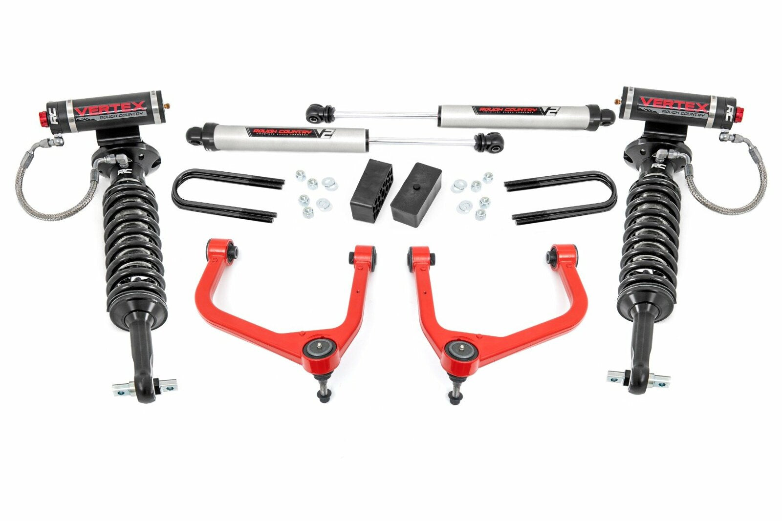 Rough Country 3.5" Lift Kit Mono Leaf Rear Vertex/V2 GMC Sierra 1500 19-25 -1