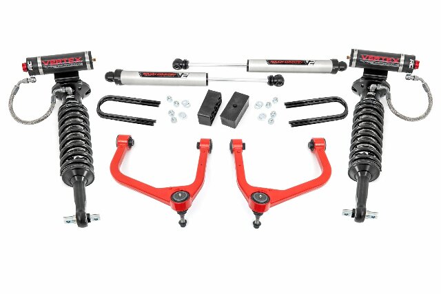 Rough Country 3.5" Lift Kit Mono Leaf Rear Vertex/V2 GMC Sierra 1500 19-25 28857RED