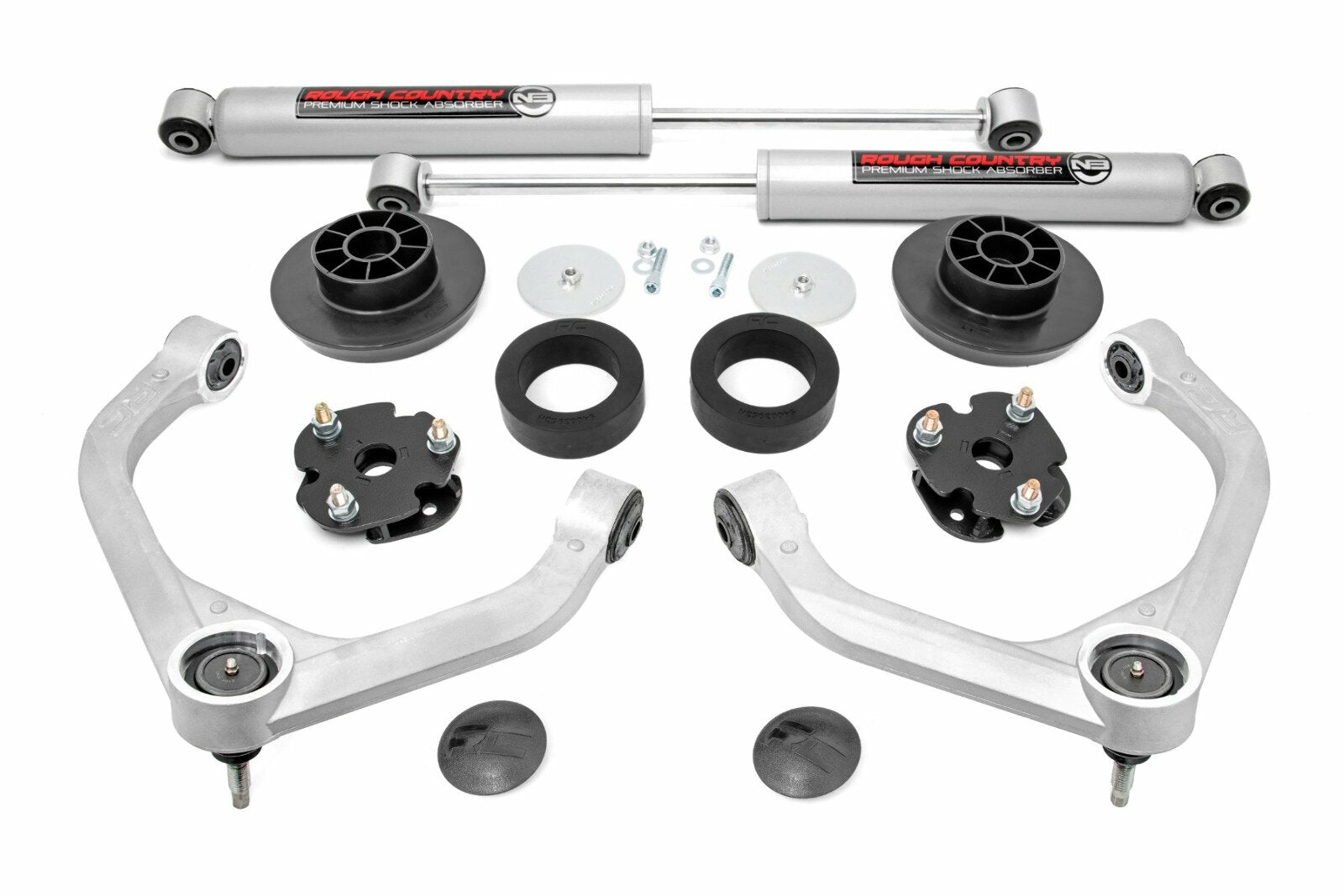 Rough Country 3in for Dodge Bolt-On Lift Kit w/Rear N3 Shocks 12-18 Ram 1500 4WD -1