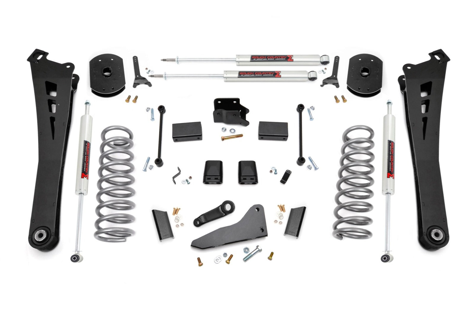 Rough Country 5 Inch Lift Kit FR Gas Coil Radius Arms M1 For Ram 250014-18 -1
