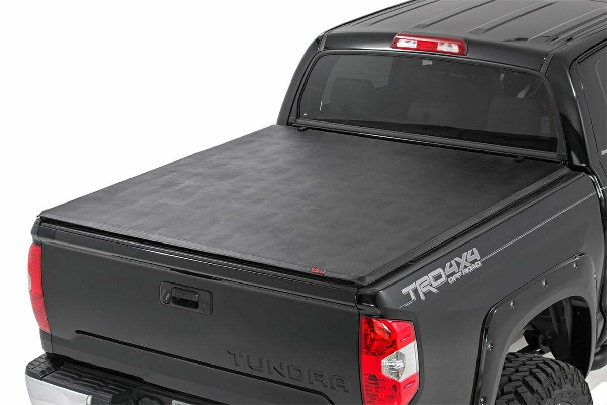 Rough Country Soft Tri-Fold Bed Cover | 6'7" Bed | for Toyota Tundra 2007-2025 -1