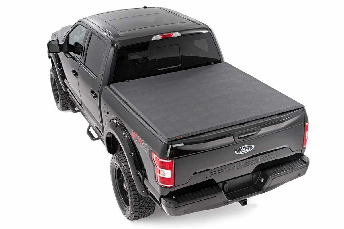 Rough Country Soft Tri-Fold Bed Cover 6'7" Bed for Ford F150 15-20/Raptor 17-20 -2