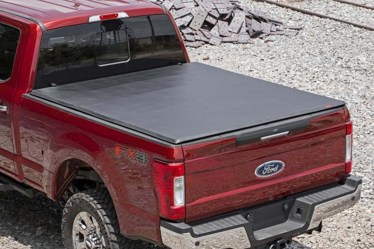 Rough Country Soft Tri-Fold 6'10" Bed Cover for Ford F250/F350 SuperDuty 17-25 41517650A