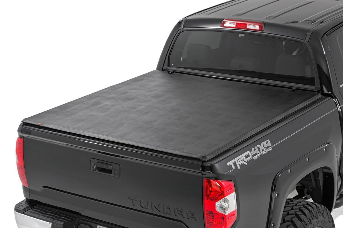 Rough Country Soft Tri-Fold Bed Cover | 5'7" Bed | for Toyota Tundra 2007-2025 41714551A