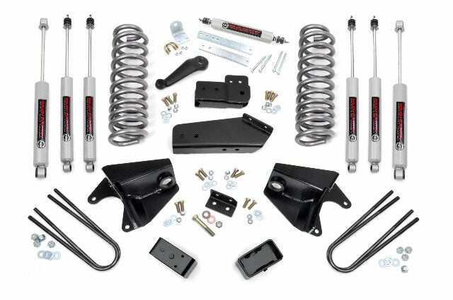 Rough Country 4" Lift Kit Quad Frt Shocks Rear Blocks for Ford Bronco 4wd 80-96 465B33