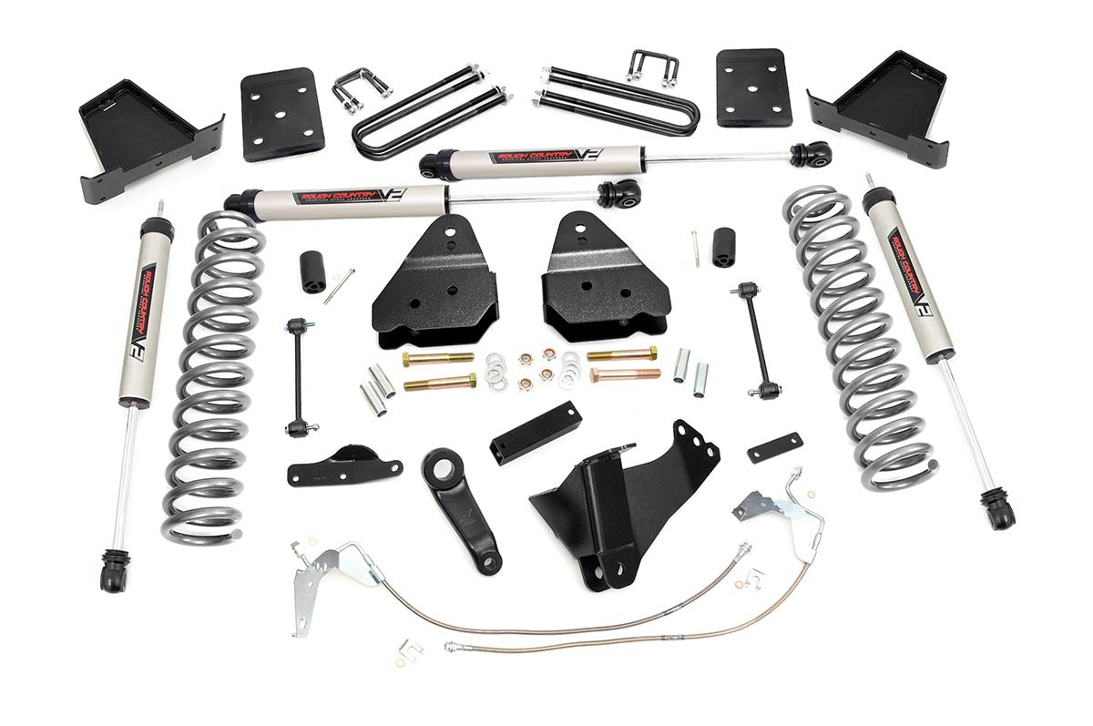 Rough Country 4.5in for Ford Suspension Lift Kit W/V2 Shocks 08-10 F-250/350 4WD -1