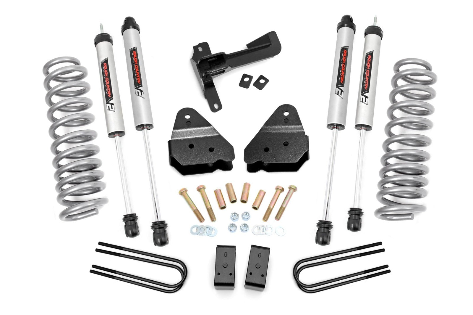 Rough Country 3" Lift Kit V2 Front Gas Coils for Ford Super Duty 4WD 17-22 -1
