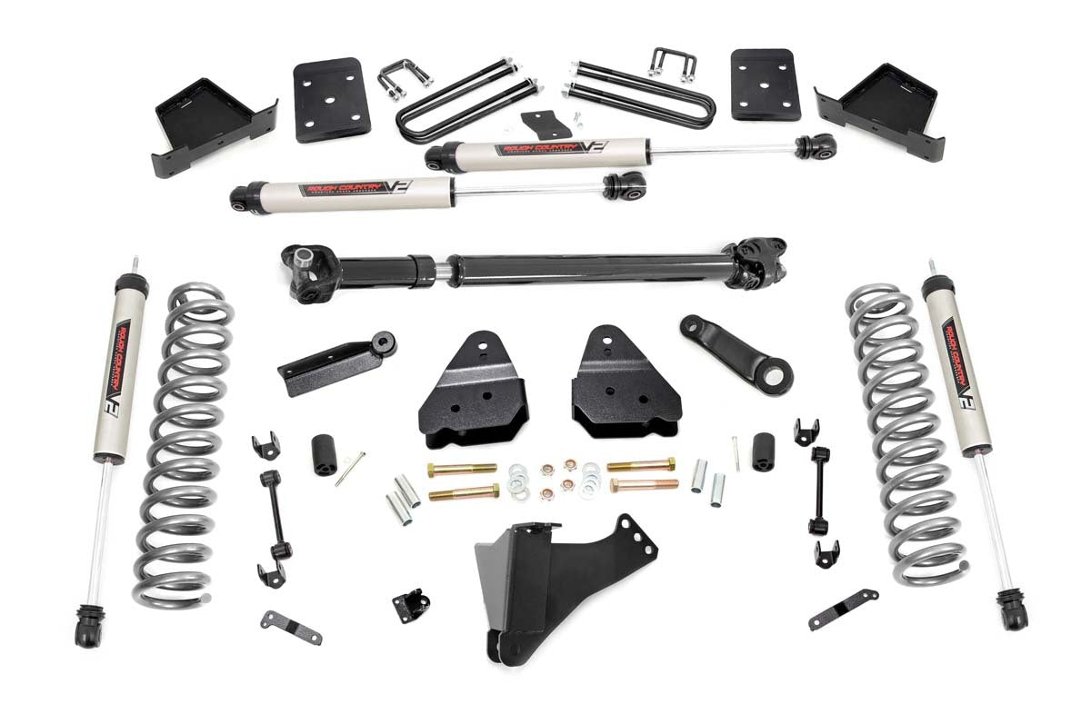 Rough Country 4.5" Lift Kit w/F Drive Shaft & V2 Shocks for Ford 17-19 F-250/350 -1