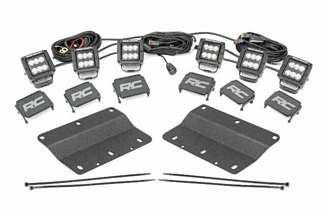 LED Light Fog Mount Triple 2" Black Pr Spot Ford Bronco 21-22 -1