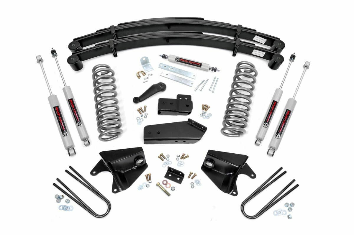 Rough Country 4" Suspension Lift Kit For Ford F150 1980-1996 W Shock/Rear Spring -1
