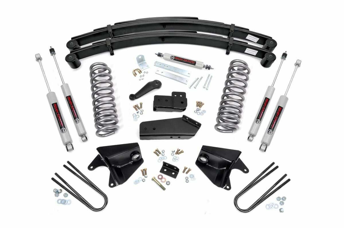 Rough Country 4 Inch Lift Kit Rear Springs For Ford Bronco 4WD 1980-1996 -1