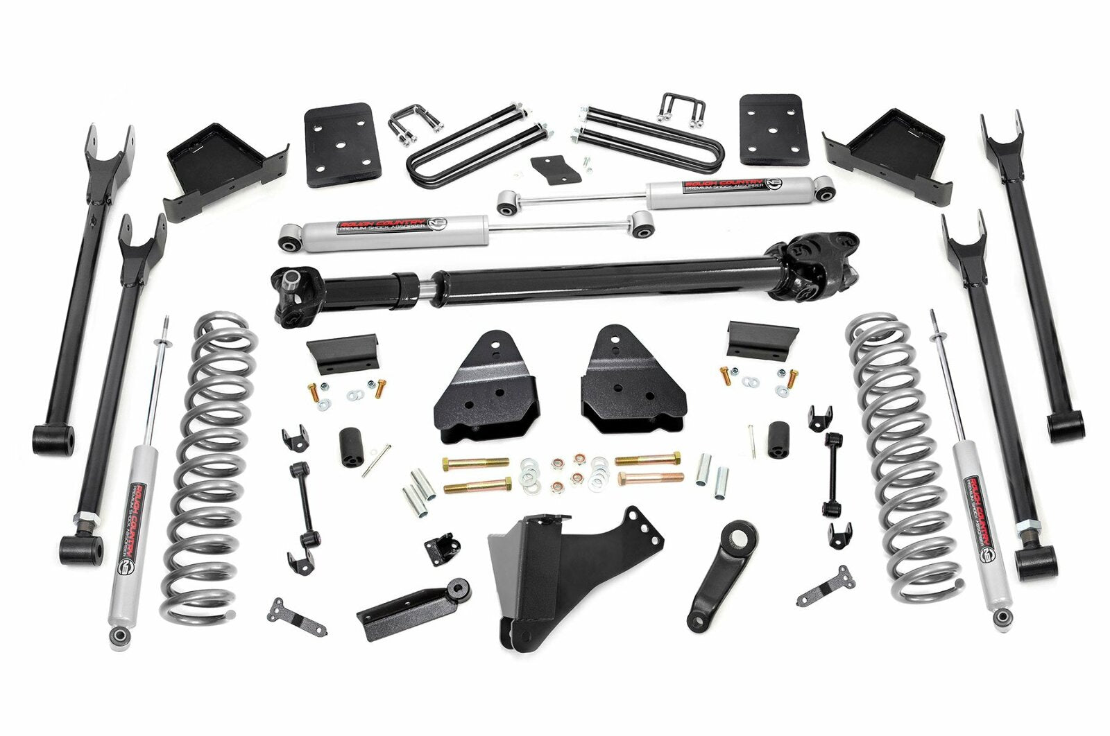 Rough Country 6" for Ford 4-Link Lift Kit w/F DL 17-19 F250 Diesel w/o overld -1