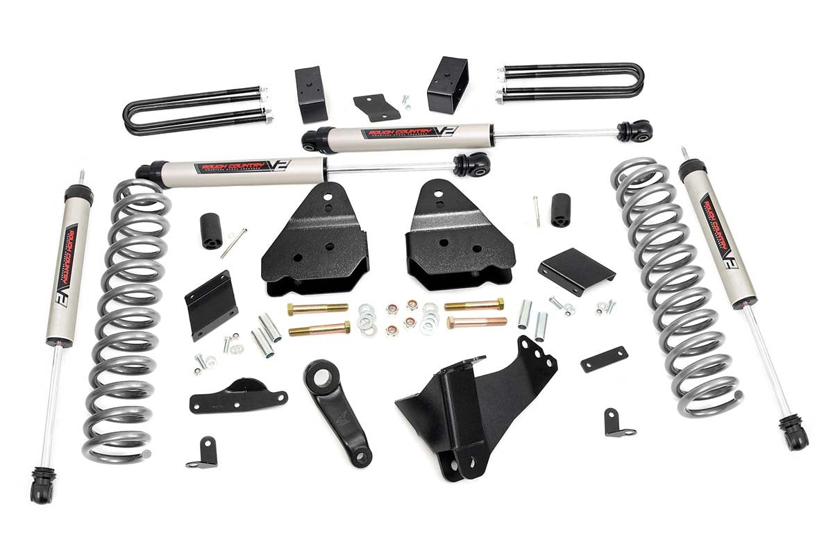 Rough Country 4.5in for Ford Suspension Lift Kit w/V2 Shocks 11-14 F-250 4WD -1