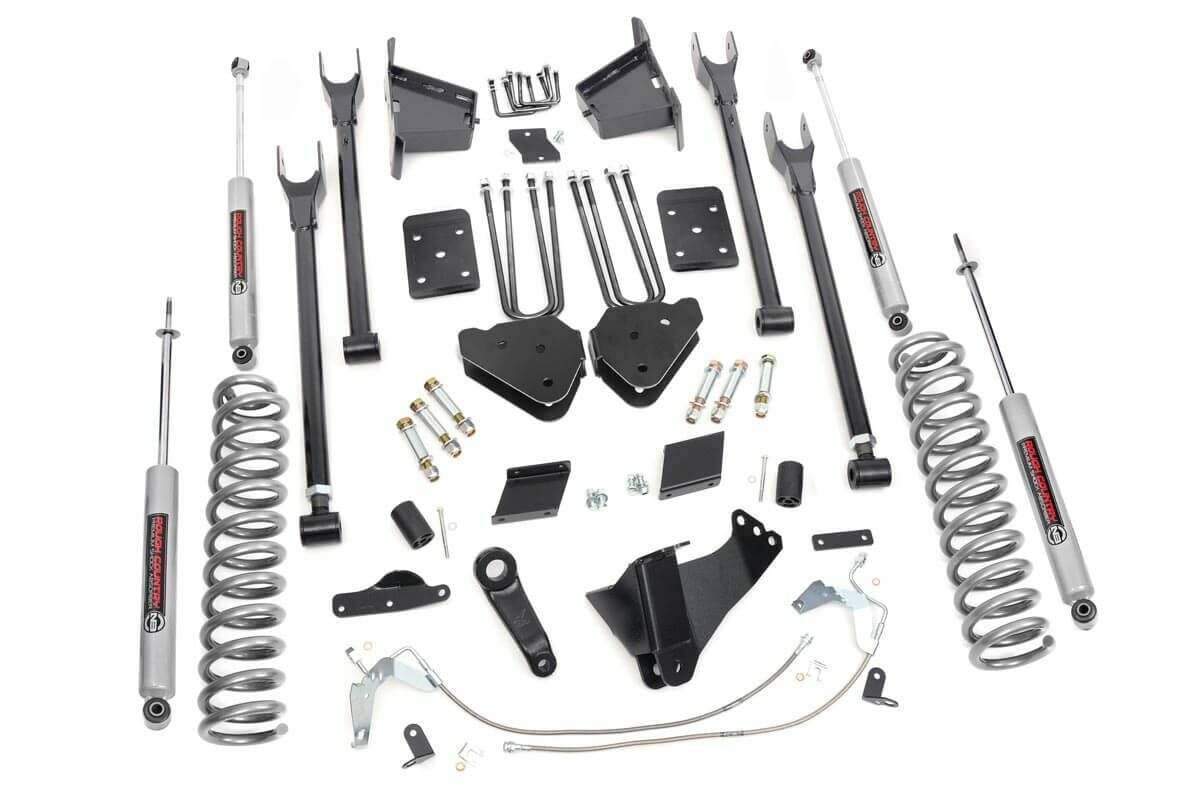 Rough Country 4d F250 Super Duty 6" 4-Link Lift Kit Diesel W/OUT Overloads 11-14 -1
