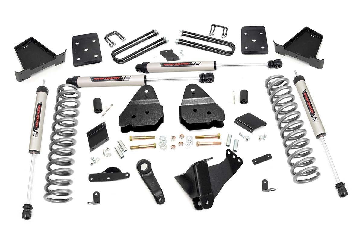 Rough Country 4.5in for Ford Suspension Lift Kit w/V2 Shocks 15-16 F-250 4WD -1