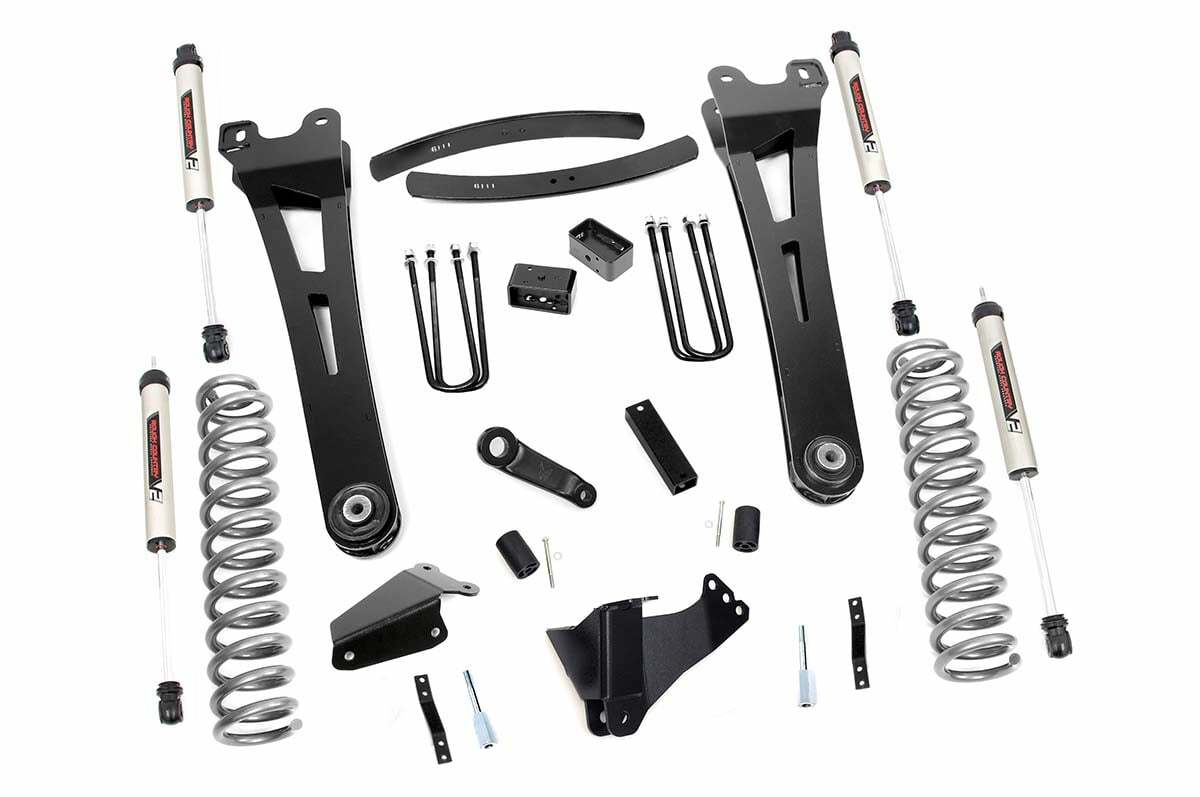 Rough Country 6in for Ford Lift Kit Radius Arms w/V2 Shocks 05-07 F-250/350 4WD -1