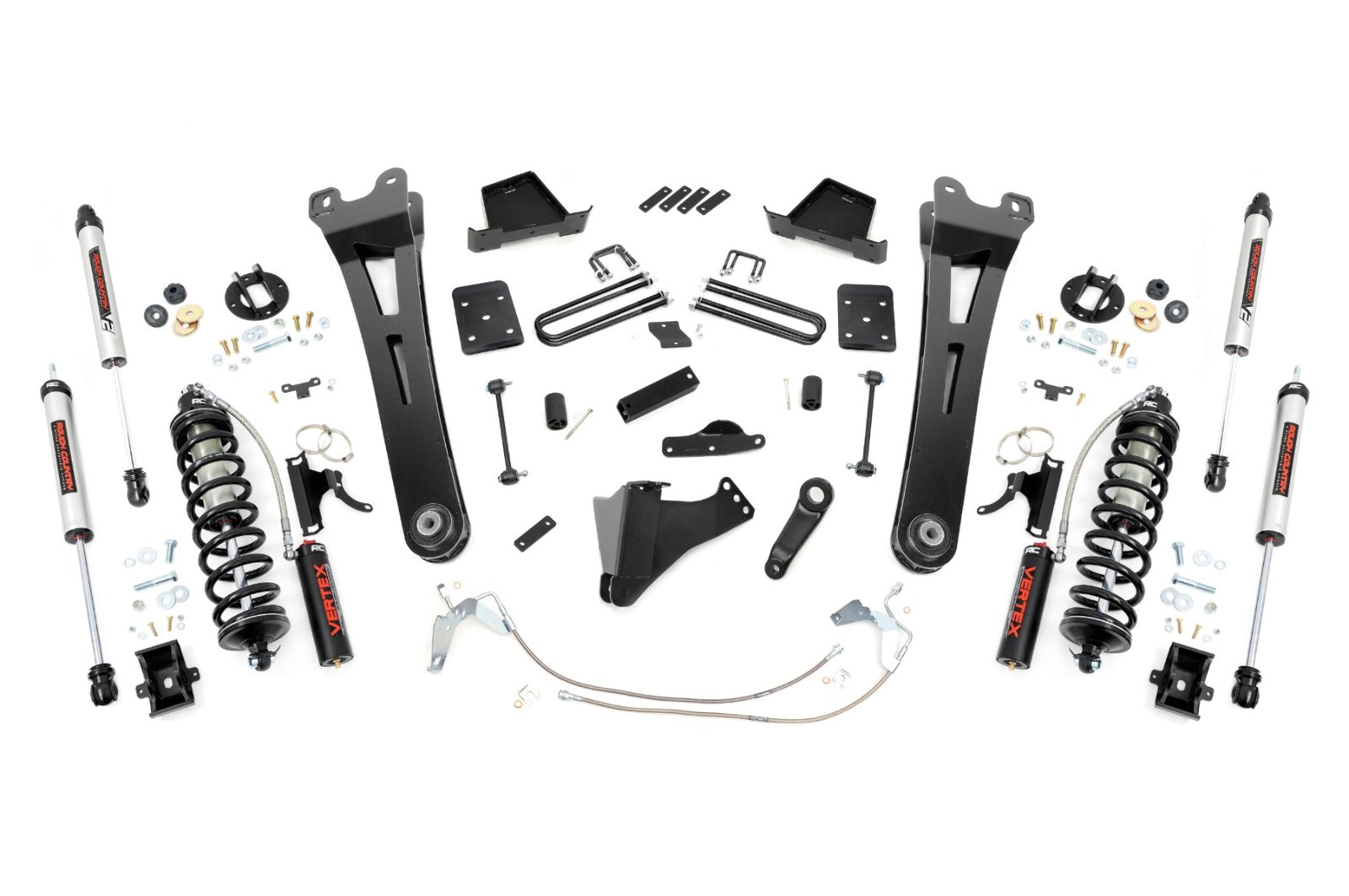 Rough Country 6" Lift Kit Gas Radius Arm C/O V2 for Ford Super Duty 08-10 -1