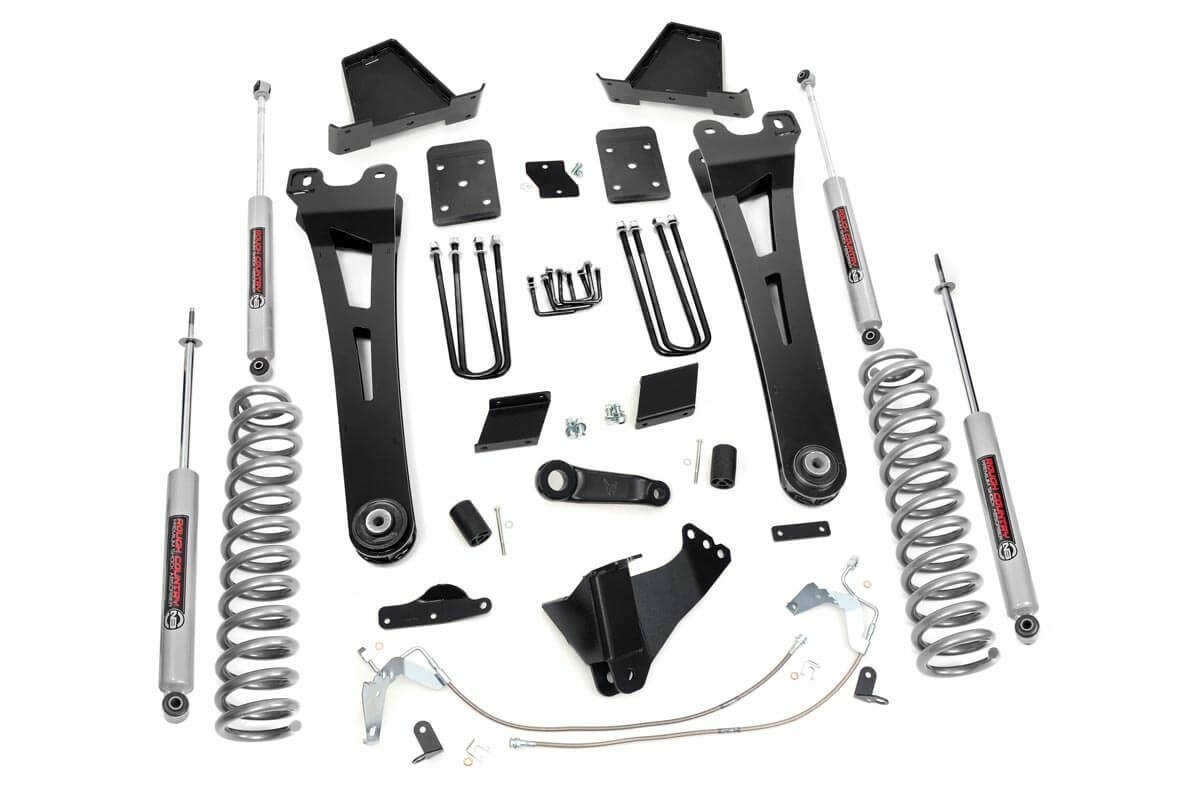 Rough Country 4d F250 6" Radius Arm Lift Kit 15-16 Diesel 4WD W/ Overloads -1