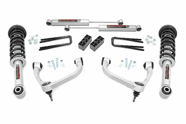 Rough Country 4d F150 3" Lift Kit w/Lifted Struts Upper Ctrl Arms 09-13 4wd 54431